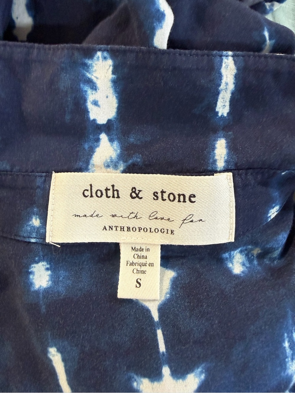 Cloth & Stone Anthropologie Women’s Size Small Tie Dye Rayon Button Down Shirt - Picture 5 of 7